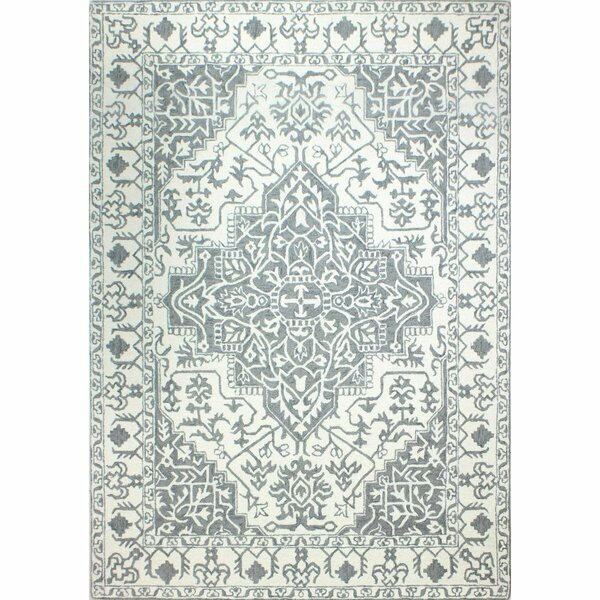 Bashian 3 ft. 6 in. x 5 ft. 6 in. Valencia Collection 100 Percent Wool Hand Tufted Area Rug Ivy & Grey R131-IVGY-4X6-AL125